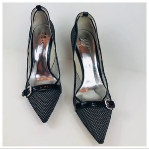 Guess by Marciano Black Fishnet Pumps Size 8.5